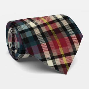 Corbata Elegante patrón de cuadros y gingham rojo y azul