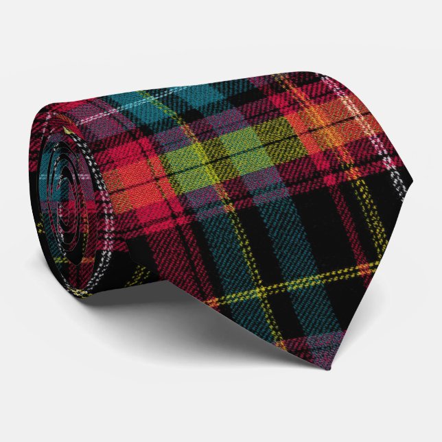 Corbata Elegante patrón de cuadros y gingham rosa y azul (Enrollado)