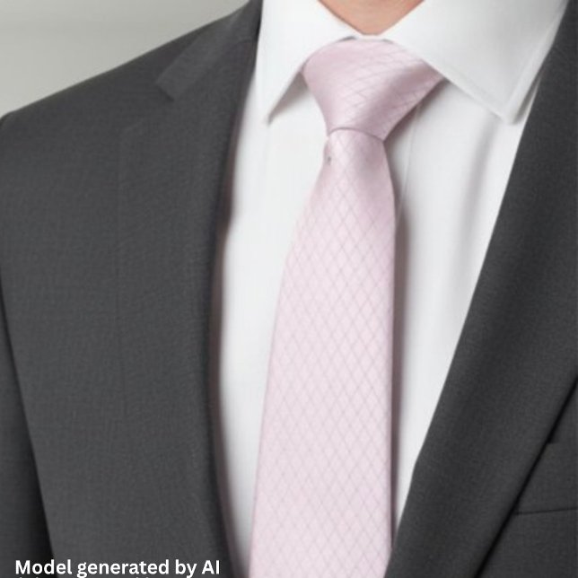 Corbata Elegante Patrón de Diamante Rosa Suave Plateado (Subido por el creador)