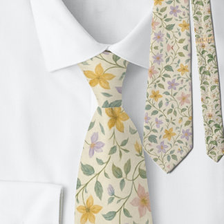 Corbata Elegante patrón de flor de estrella pastel