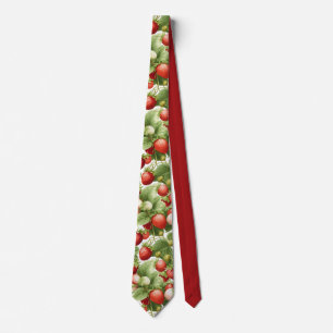 Corbata Elegante patrón de fresa Vintage Botánico