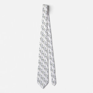 Corbata Elegante patrón de hojas de eucalipto verde salvia