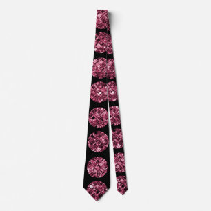 Corbata Elegante patrón de juego de diamantes rosado