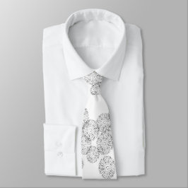 Corbata Elegante patrón de margaritas boho chic en blanco 