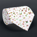 Corbata elegante patrón de mariposa de oro rosa<br><div class="desc">Patrón moderno y lindo de mariposa.</div>