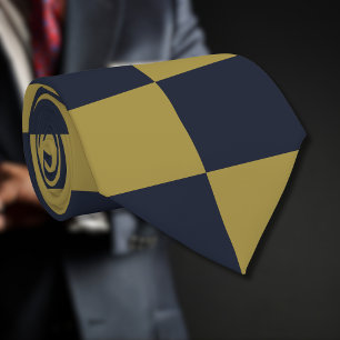 Corbata Elegante patrón de oro y azul marino