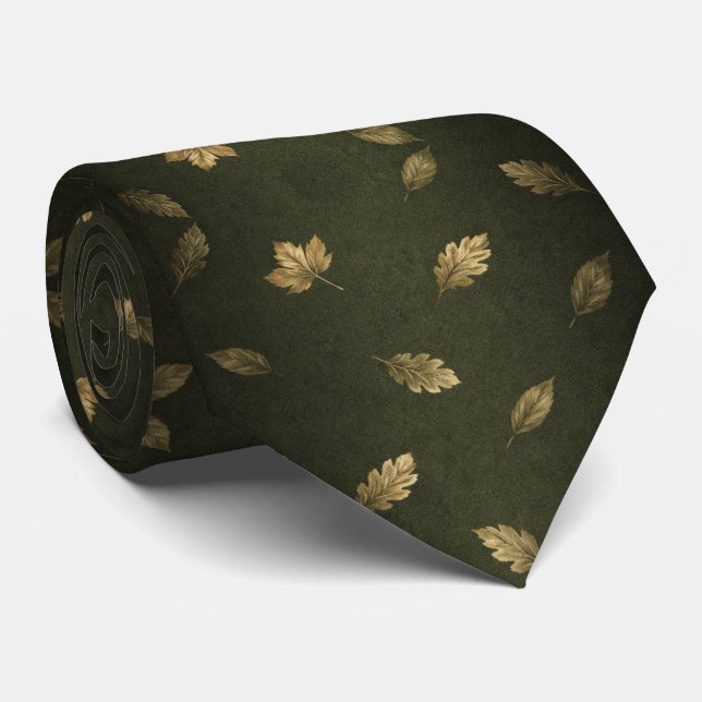 Corbata Elegante Patrón de Otoño (Enrollado)