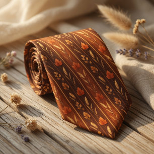 Corbata Elegante Patrón de Rayas de Otoño