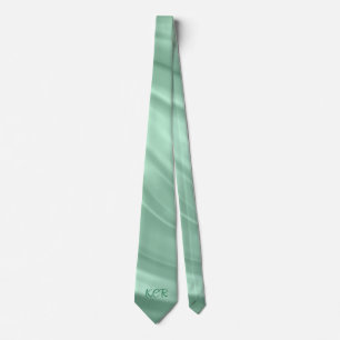 Corbata Elegante Patrón de Remolino Turquesa con Monograma