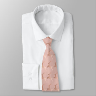 Corbata Elegante patrón de renos Rosa Navidades rosados