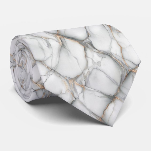 Corbata Elegante patrón de vetas de mármol (Enrollado)