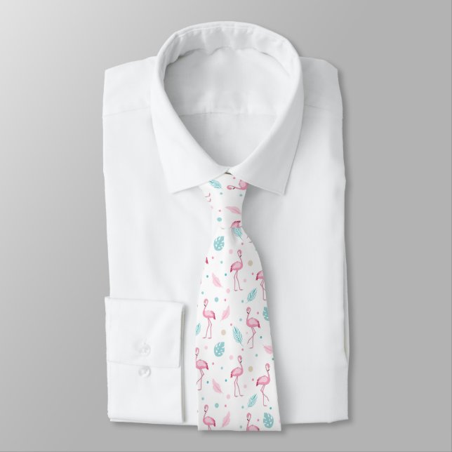 Corbata Elegante Patrón Exótico Del Flamingo Rosa (Atado)