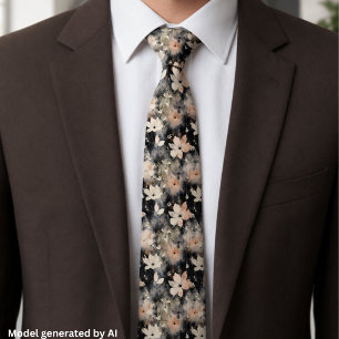Corbata Elegante patrón floral Botánico de moda