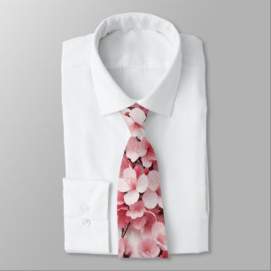 Corbata Elegante patrón floral de cerezo rosa claro