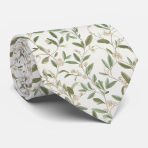 Corbata Elegante patrón floral de viña botánica