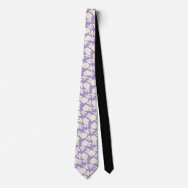 Corbata Elegante patrón floral púrpura y blanco