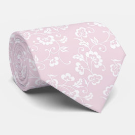 Corbata Elegante patrón floral rosa Rubor