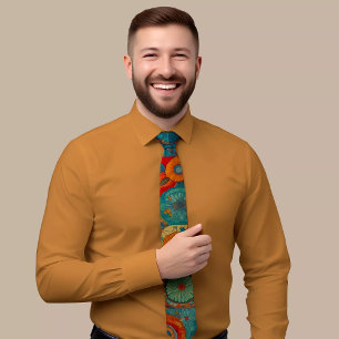 Corbata Elegante Patrón Geométrico Floral