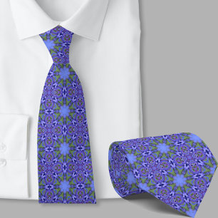 Corbata Elegante patrón geométrico retro azul