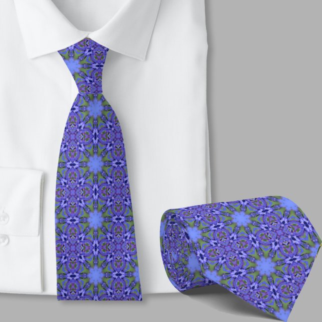 Corbata Elegante patrón geométrico retro azul (Subido por el creador)