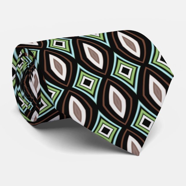 Corbata Elegante Patrón Único Verde Rojo (Enrollado)