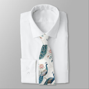 Corbata Elegante Pavón Floral Vintage (8)