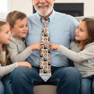 Corbata Elegante personalizado Te amamos abuelo Fotocolage