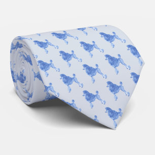 Corbata Elegante Perwinkle Blue Poodle Tiny Pattern