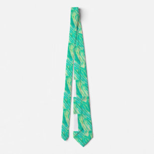 Corbata Elegante Pétalo Floral Acuarela Aquamarina