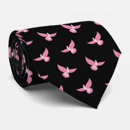 Corbata Elegante pichón rosado en patrón sin foco negro