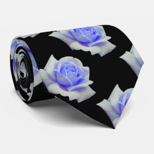Corbata Elegante Polvo Azul Rosas Floral