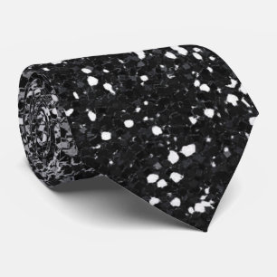 Corbata Elegante Purpurina de color negro y plateado