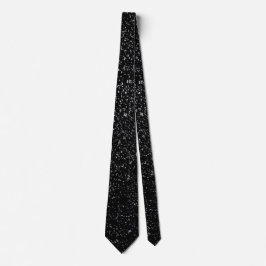 Corbata Elegante Purpurina de cuello negro espumoso