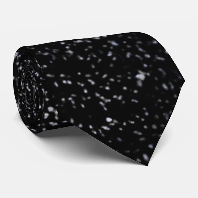 Corbata Elegante Purpurina de cuello negro espumoso (Enrollado)
