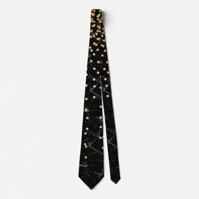 Corbata elegante purpurina de imitación de oro confetti má (Anverso)