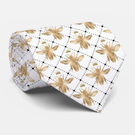 Corbata Elegante Queen Bee Honeycomb Pattern Neck Tie