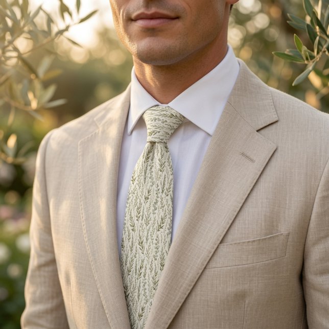 Corbata Elegante ramo de olivo y boda de eucalipto (Subido por el creador)