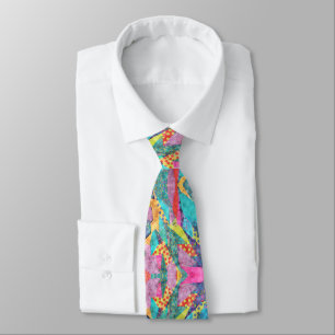 Corbata Elegante resumen rosa y Verde azulado de los dedos