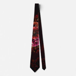 Corbata Elegante rojo negro boda floral moódico gótico