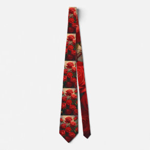 Corbata Elegante rosa roja para hombres imprime el cordón