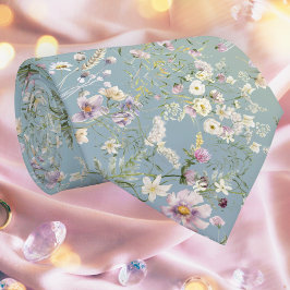 Corbata Elegante Serene Blue Floral Necktie