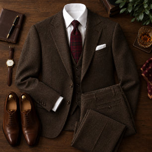 Corbata Elegante Tartán Burgundy