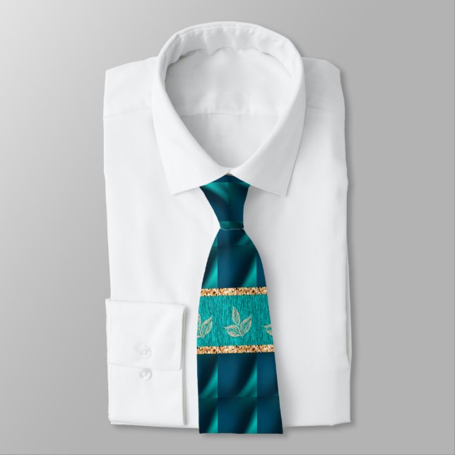 Corbata Elegante Teal de Moda  (Atado)