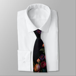 Corbata Elegante victoriano sombrío rosas oscuras botánico