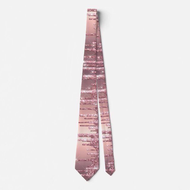Corbata Elegante y elegante goteo de purpurinas de oro de  (Anverso)