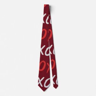 Corbata Elegantes abrazos y besos XOXO de Borgoña