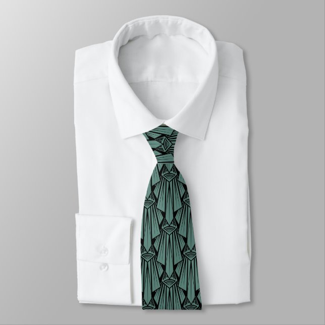 Corbata Elegantes elementos geométricos abstractos de arte (Atado)