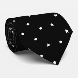 Corbata Elegantes estrellas blancas negras
