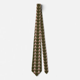 Corbata Elegantes Navidades Wreath Red Green Kaleidoscópic