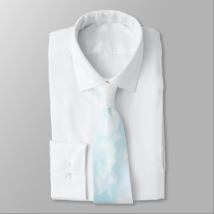 Corbata Elegantes nubes celestiales de color azul pastel y